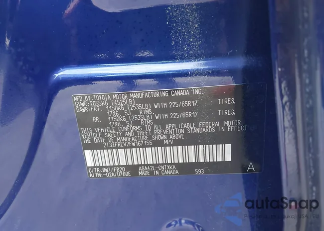 2T3ZFREV2FW167155: 42356567