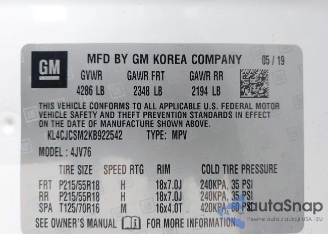 KL4CJCSM2KB922542: 42356611