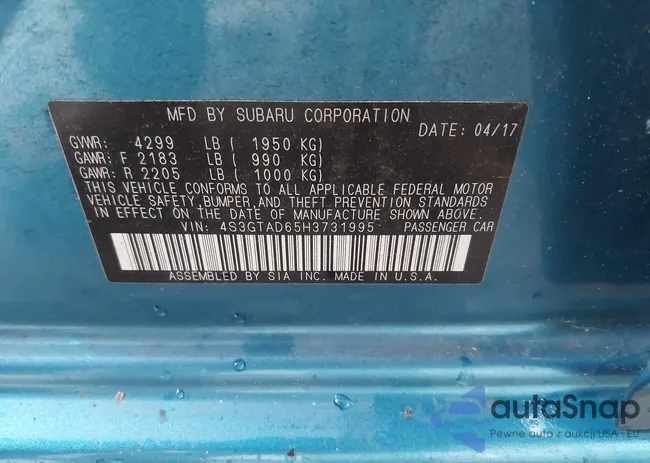 4S3GTAD65H3731995: 42355858