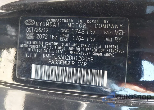 KMHTC6AD2DU120059: 42355902