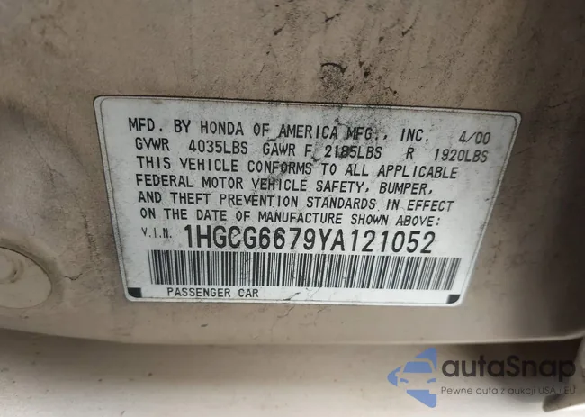 1HGCG6679YA121052: 42356063