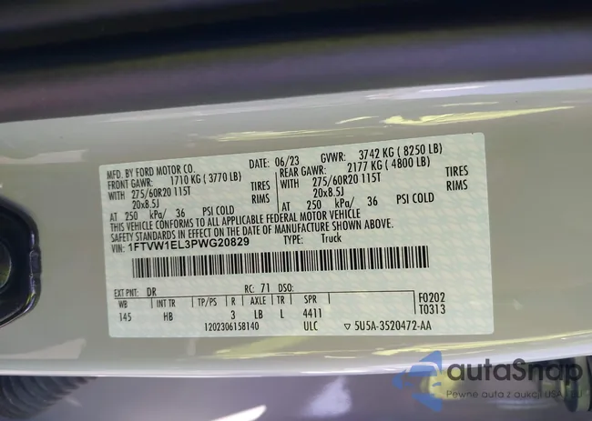 1FTVW1EL3PWG20829: 42357162