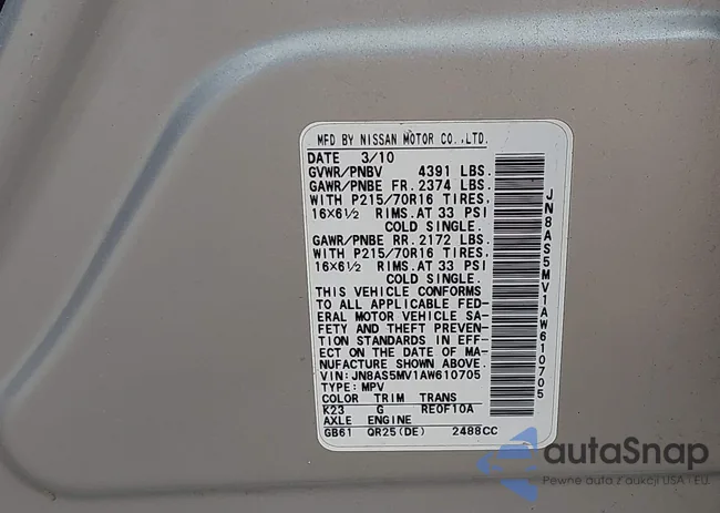 JN8AS5MV1AW610705: 42357413