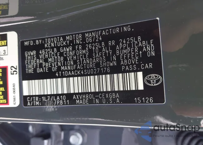 4T1DAACK4SU027176: 42357526