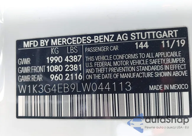 W1K3G4EB9LW044113: 42357548