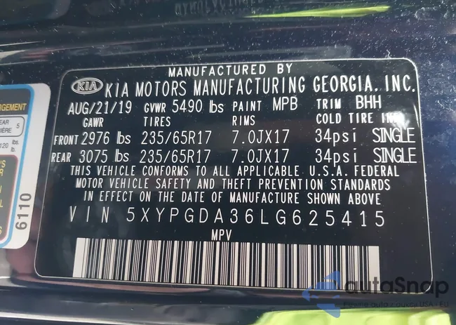 5XYPGDA36LG625415: 42356776