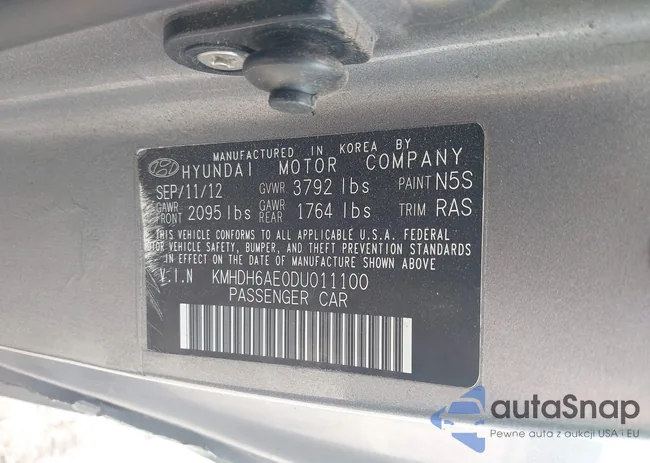 KMHDH6AE0DU011100: 42358161