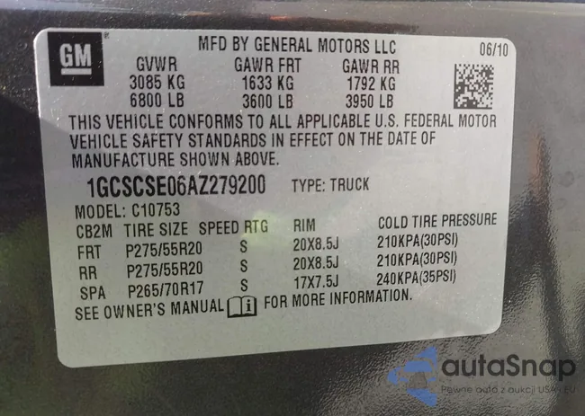 1GCSCSE06AZ279200: 42358361