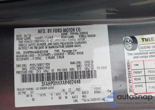 3FAHP0HAXAR402448: 42358463