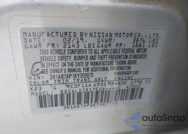 3N1AB7AP1KY309975: 42358484