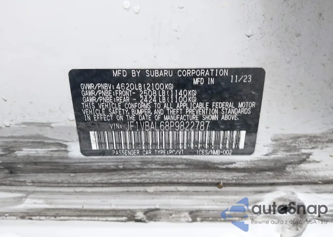 JF1VBAL68P9822787: 42358490
