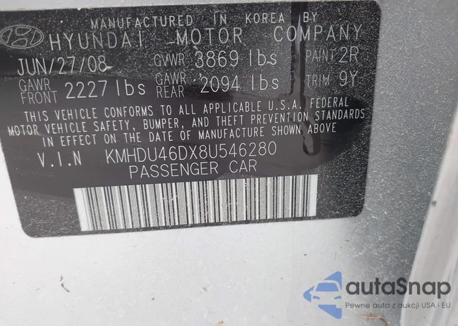 KMHDU46DX8U546280: 42358635