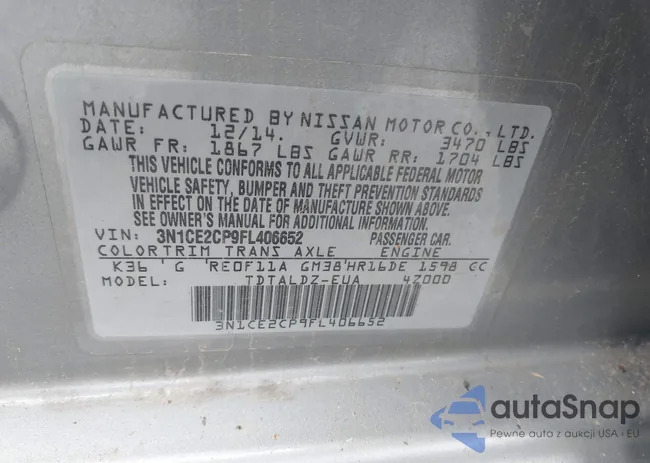 3N1CE2CP9FL406652: 42357928