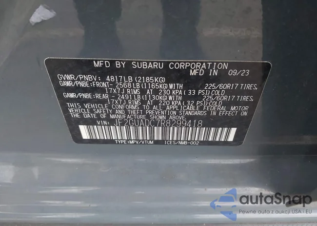 JF2GUADC7R8299418: 42358005