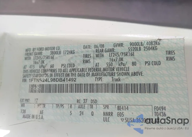 1FTNS24L98DB41492: 42358047