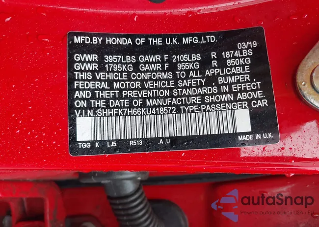 SHHFK7H66KU418572: 42358077