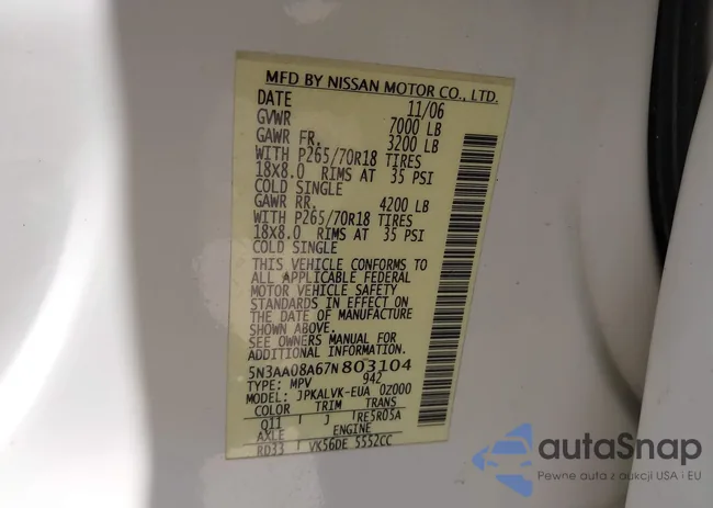 5N3AA08A67N803104: 42359292