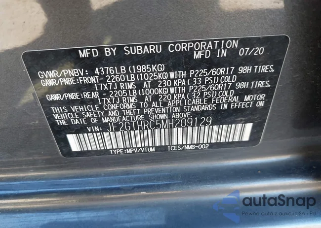 JF2GTHRC5MH209129: 42359445