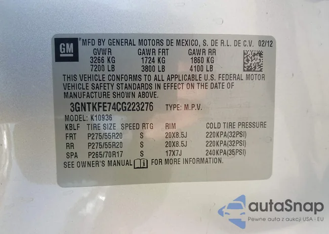 3GNTKFE74CG223276: 42359454