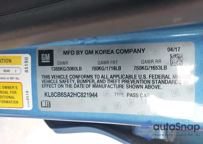 KL8CB6SA2HC821944: 42358726