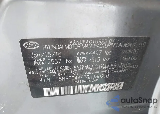 5NPE24AF2GH380210: 42358730