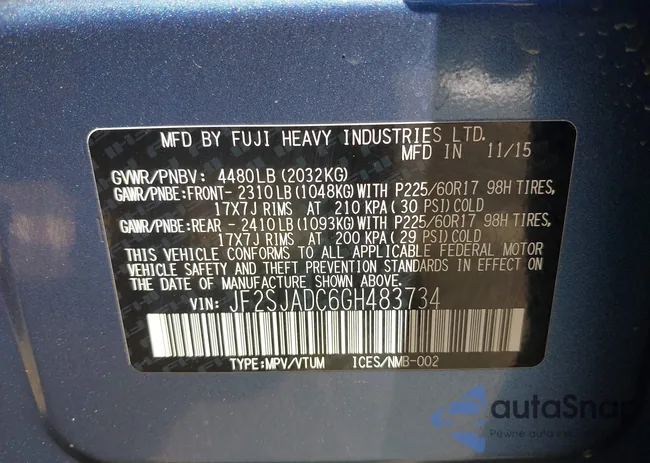 JF2SJADC6GH483734: 42358991