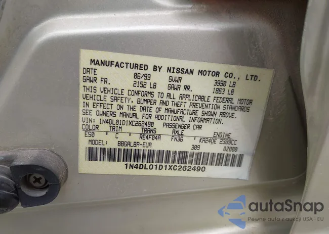 1N4DL01D1XC262490: 42360138