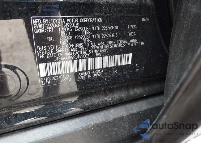 JTEAAAAH9RJ192002: 42360330