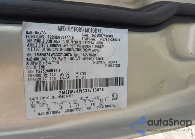 2MEFM74W33X713078: 42360363