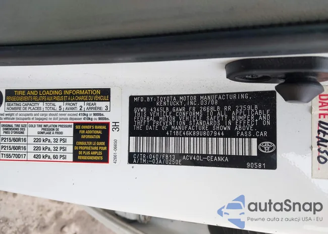 4T1BE46K89U807944: 42360656