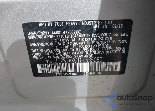 JF2SJAKC1GH535080: 42360663