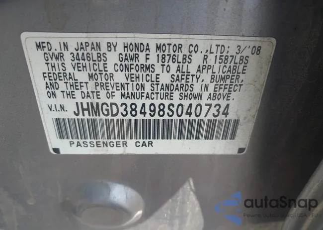 JHMGD38498S040734: 42360669