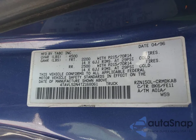 4TAVL52N4TZ168061: 42360009