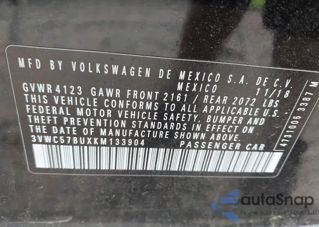 3VWC57BUXKM133904: 42361142