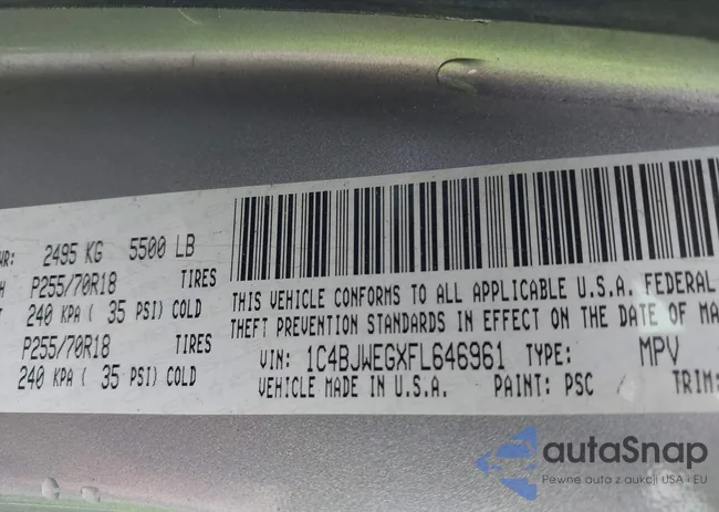 1C4BJWEGXFL646961: 42361275