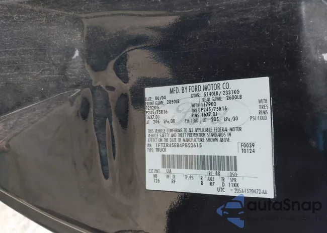 1FTZR45E84PB52615: 42361345