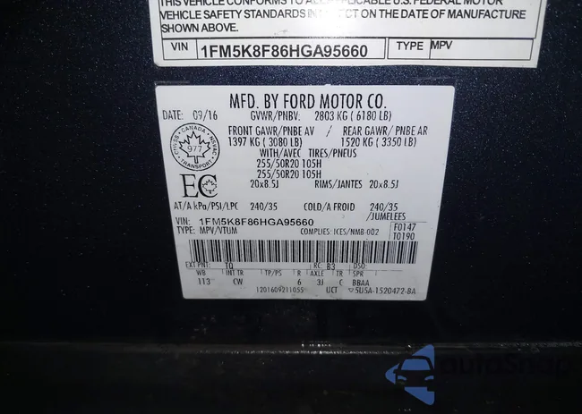 1FM5K8F86HGA95660: 42361546