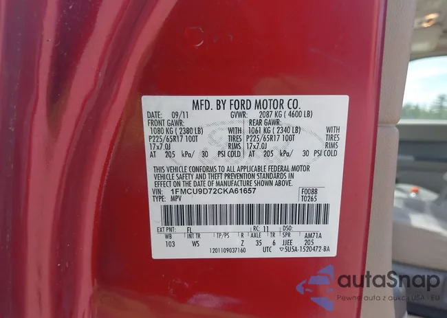 1FMCU9D72CKA61657: 42361559