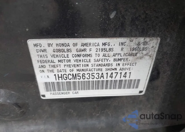 1HGCM56353A147141: 42361617