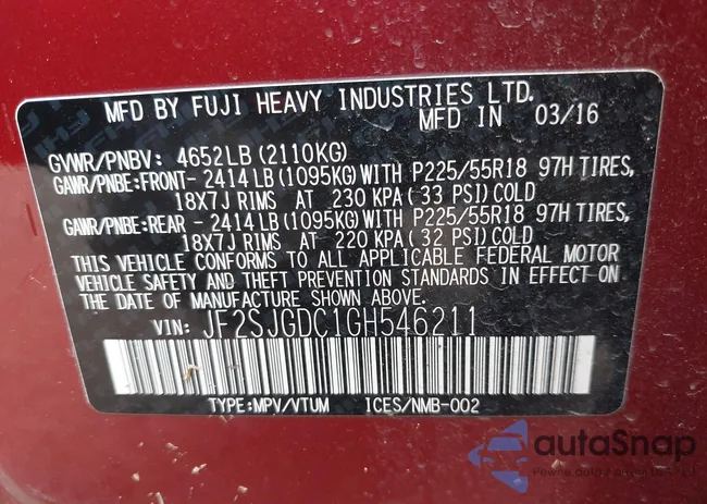 JF2SJGDC1GH546211: 42360758