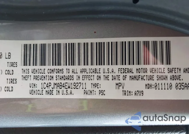 1C4PJMAB4EW192711: 42360822