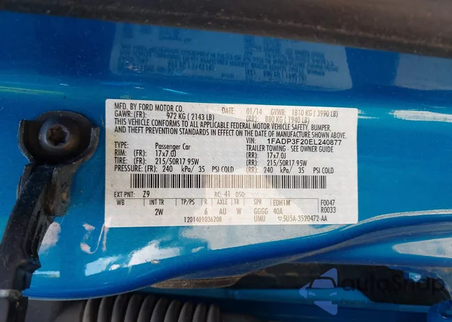 1FADP3F20EL240877: 42361035