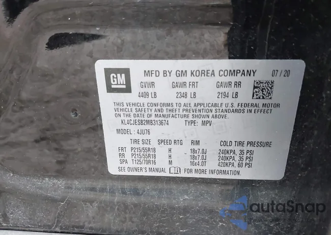 KL4CJESB2MB313674: 42362144