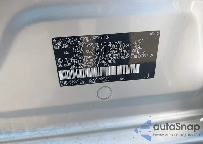 JTMDF4DV7CD045172: 42362169