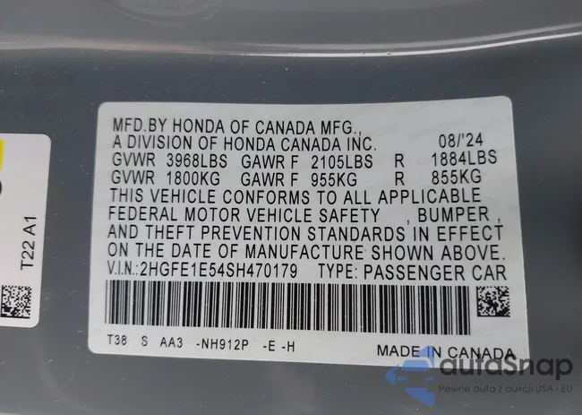 2HGFE1E54SH470179: 42362219