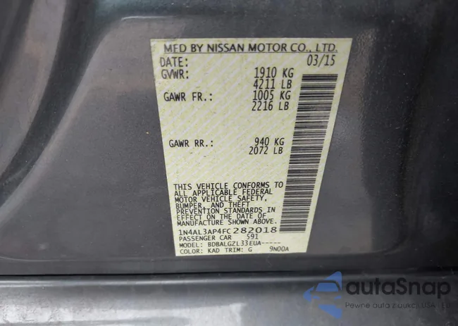 1N4AL3AP4FC282018: 42362269