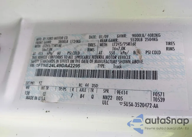 1FTNE24L49DA42295: 42362275