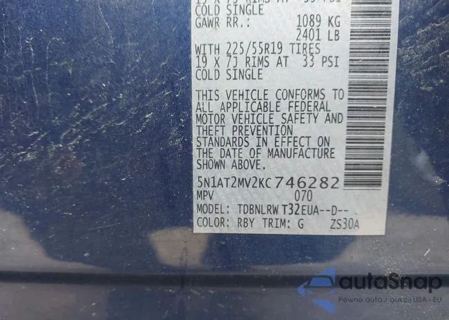 5N1AT2MV2KC746282: 42362323