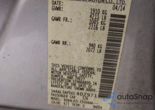 1N4AL3AP1EC402971: 42362380