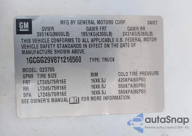 1GCGG29V871216560: 42362502